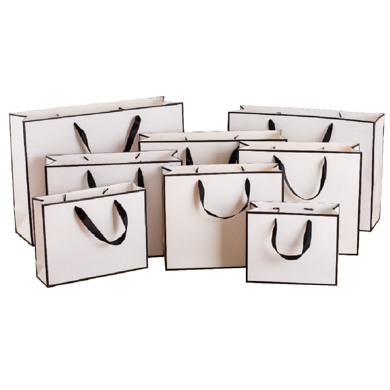 White with Black Border Gift Bags