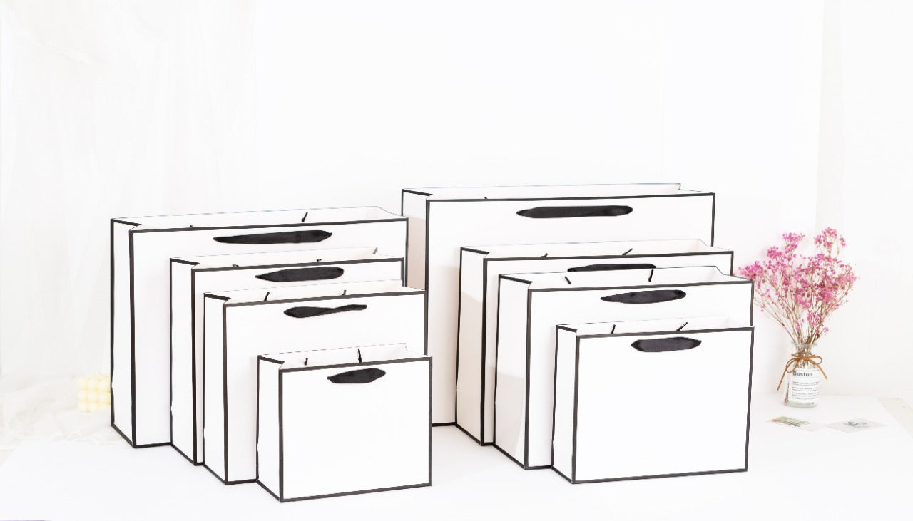 White with Black Border Gift Bags