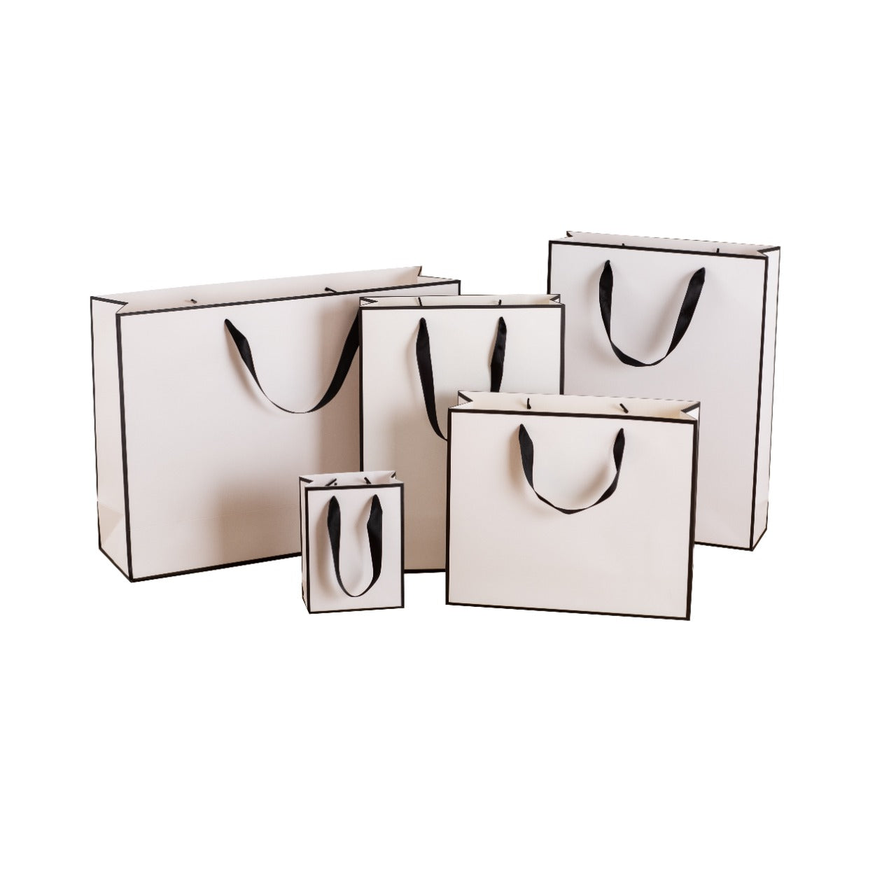 White with Black Border Gift Bags