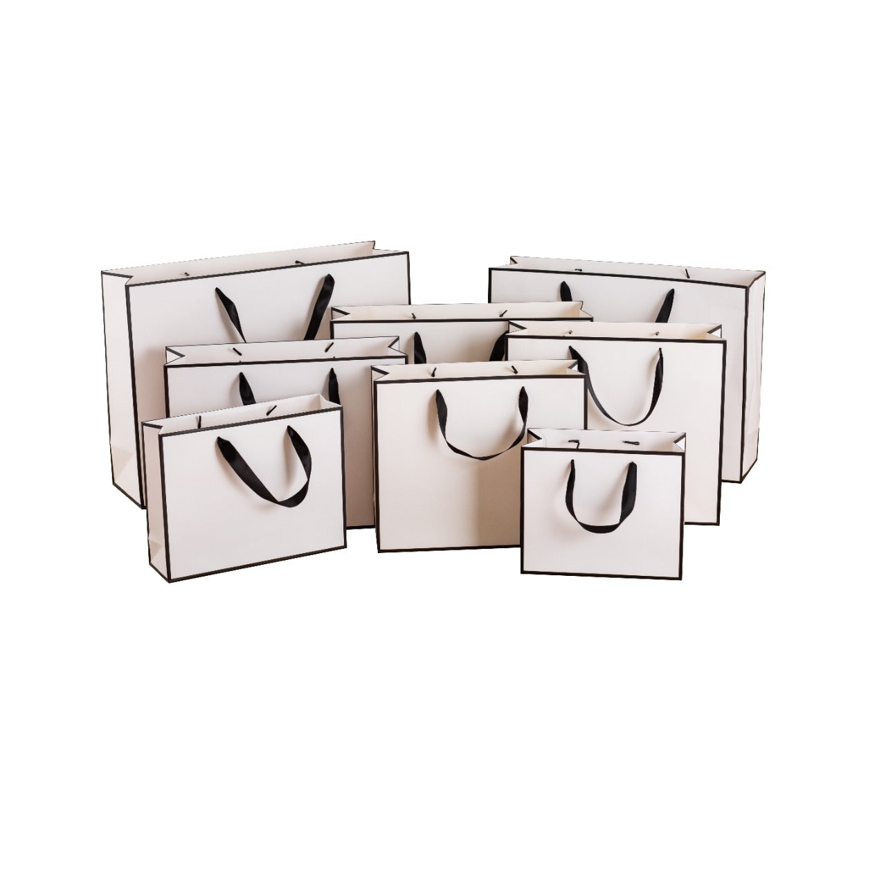 White with Black Border Gift Bags