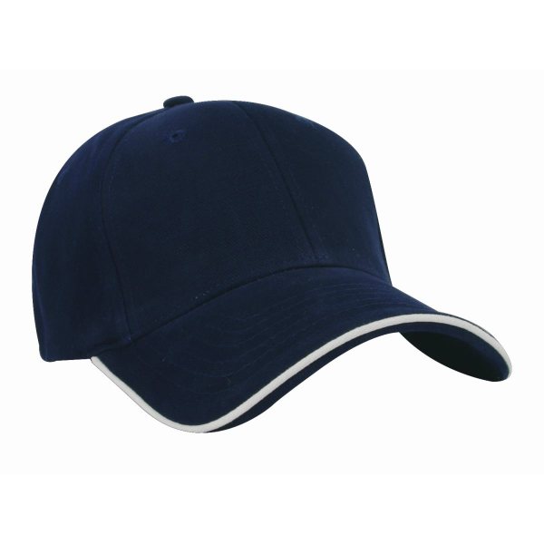 Santhome Nu-Fit® Performance Stretch-Fitted Cap – Navy Blue / White