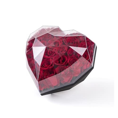 Black Diamond Heart Shape Flower Box