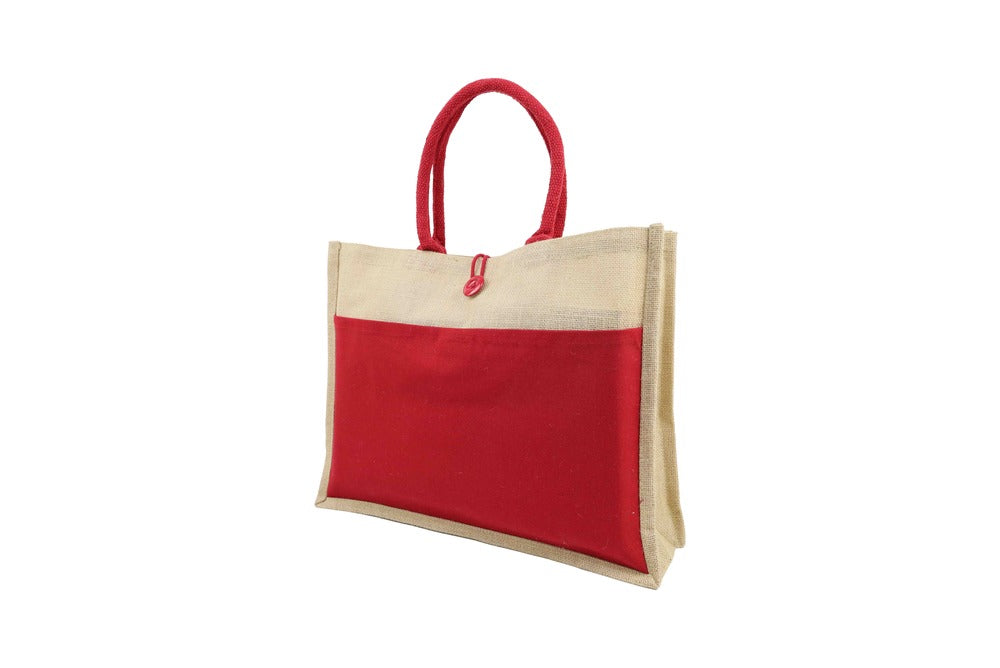 Jute Bag With Canvas Pocket