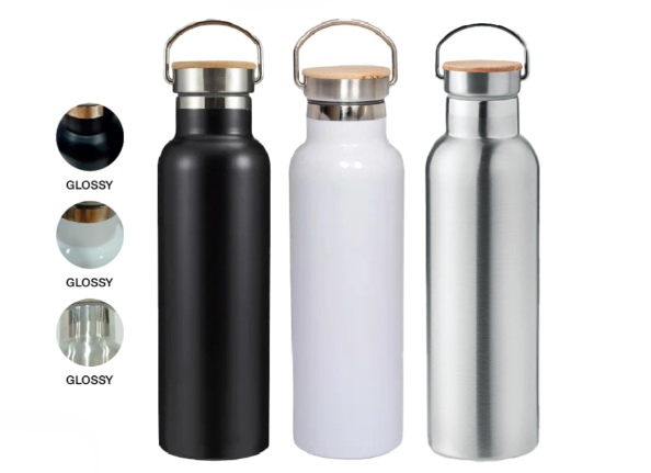 Double Wall Stainless Steel Bottle with Bamboo Lid