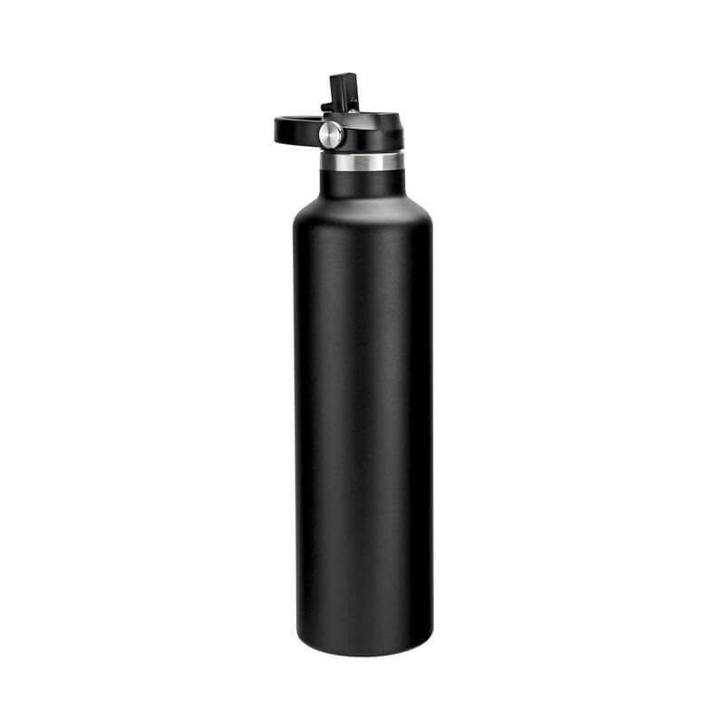Hans Larsen Vacuum Stainless Steel Bottle with Sports Lid - 1L - Black