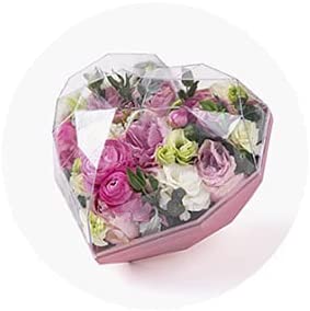 Pink Diamond Heart Shape Flower Box