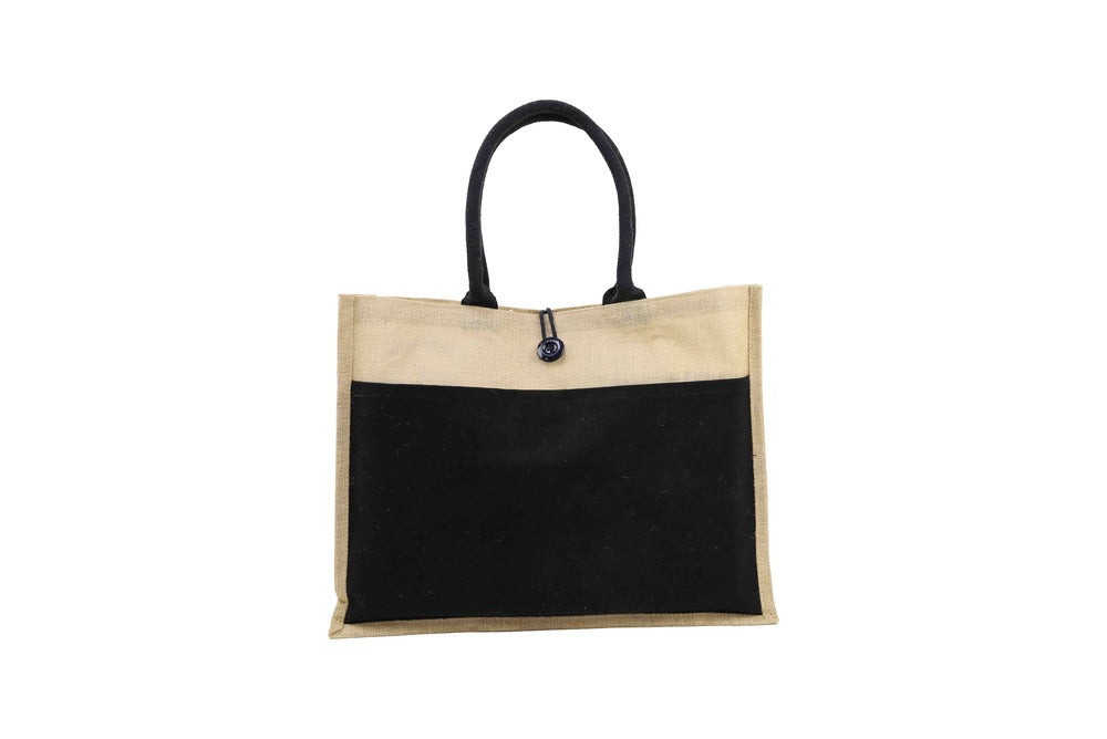 Jute Bag With Canvas Pocket
