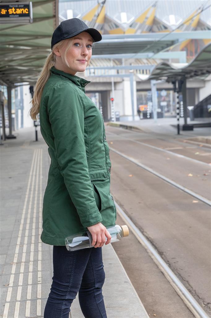 Impact AWARE™ 6 Panel 280gr Recycled Cotton Cap – Black