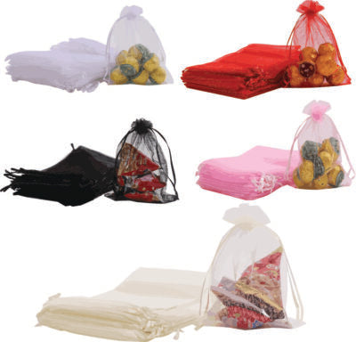Pack Of 50Pcs Drawstring Organza Pouches