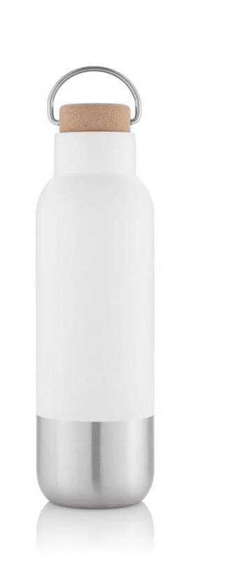 Hans Larsen RCS Recycled Stainless Steel Insulated Water Bottle - White