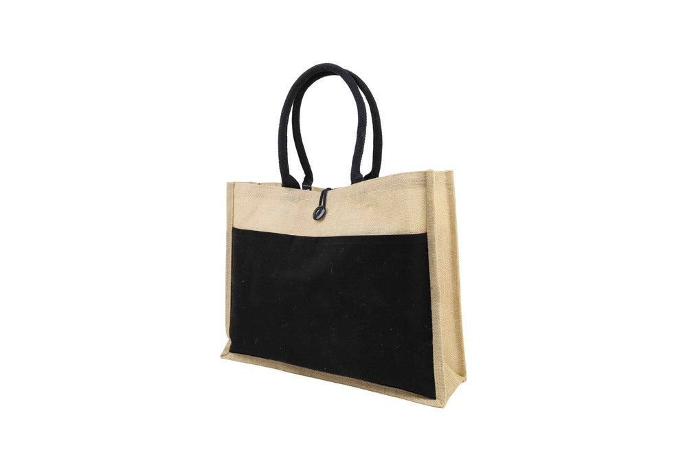 Jute Bag With Canvas Pocket