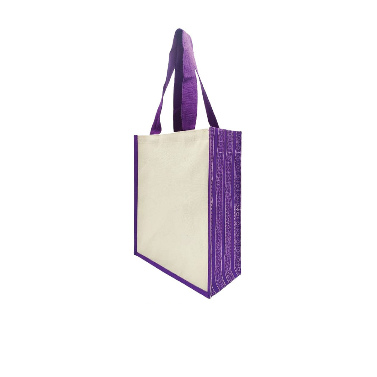 Canvas Jute Laminated Sadu Print Bag