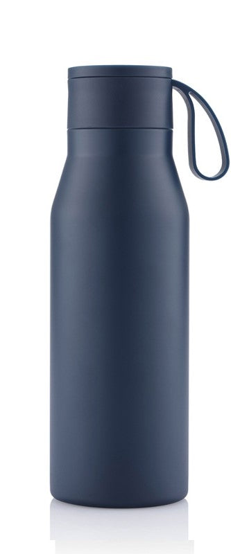 R-NEBRA - CHANGE Collection Recycled Stainless Steel Vacuum Bottle with Loop - Navy Blue