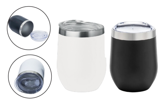 Double Wall SS Cup with Clear lid- 300ml