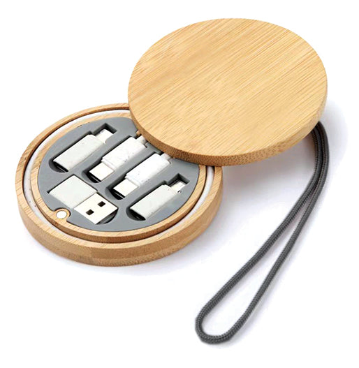 Multi USB Adapter Kit Bamboo Storage Box-1