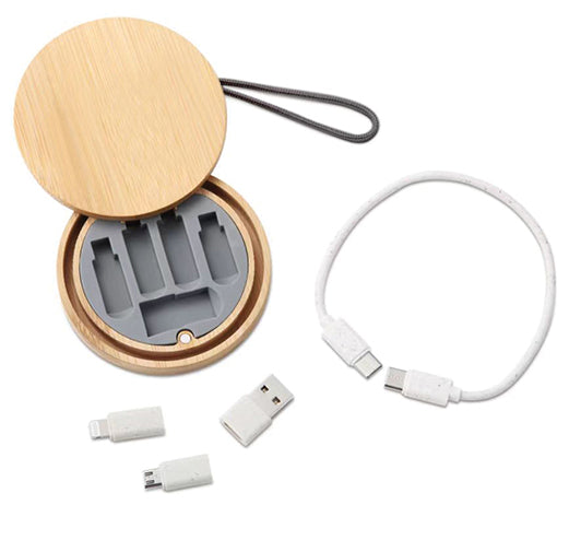Multi USB Adapter Kit Bamboo Storage Box-1