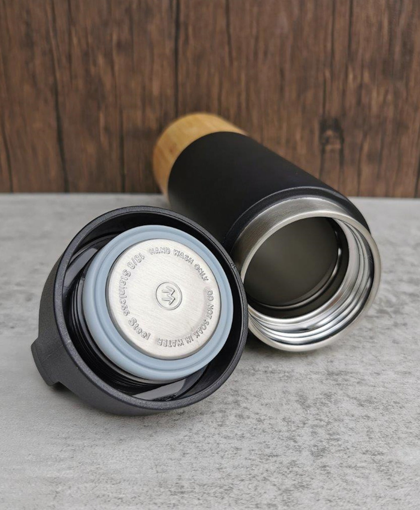 Bamboo Bottom Insulated Stainless Steel Bottle