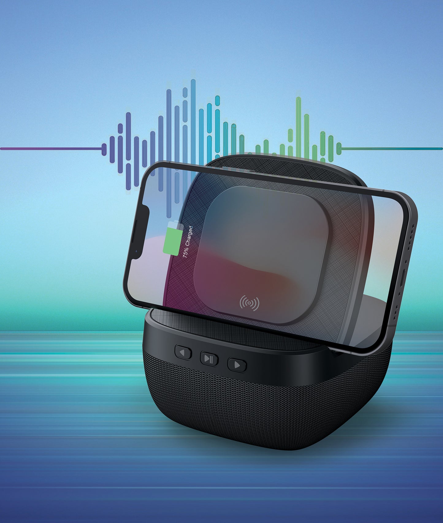 Foldable Bluetooth Speaker, Phone Stand, and Wireless Charger