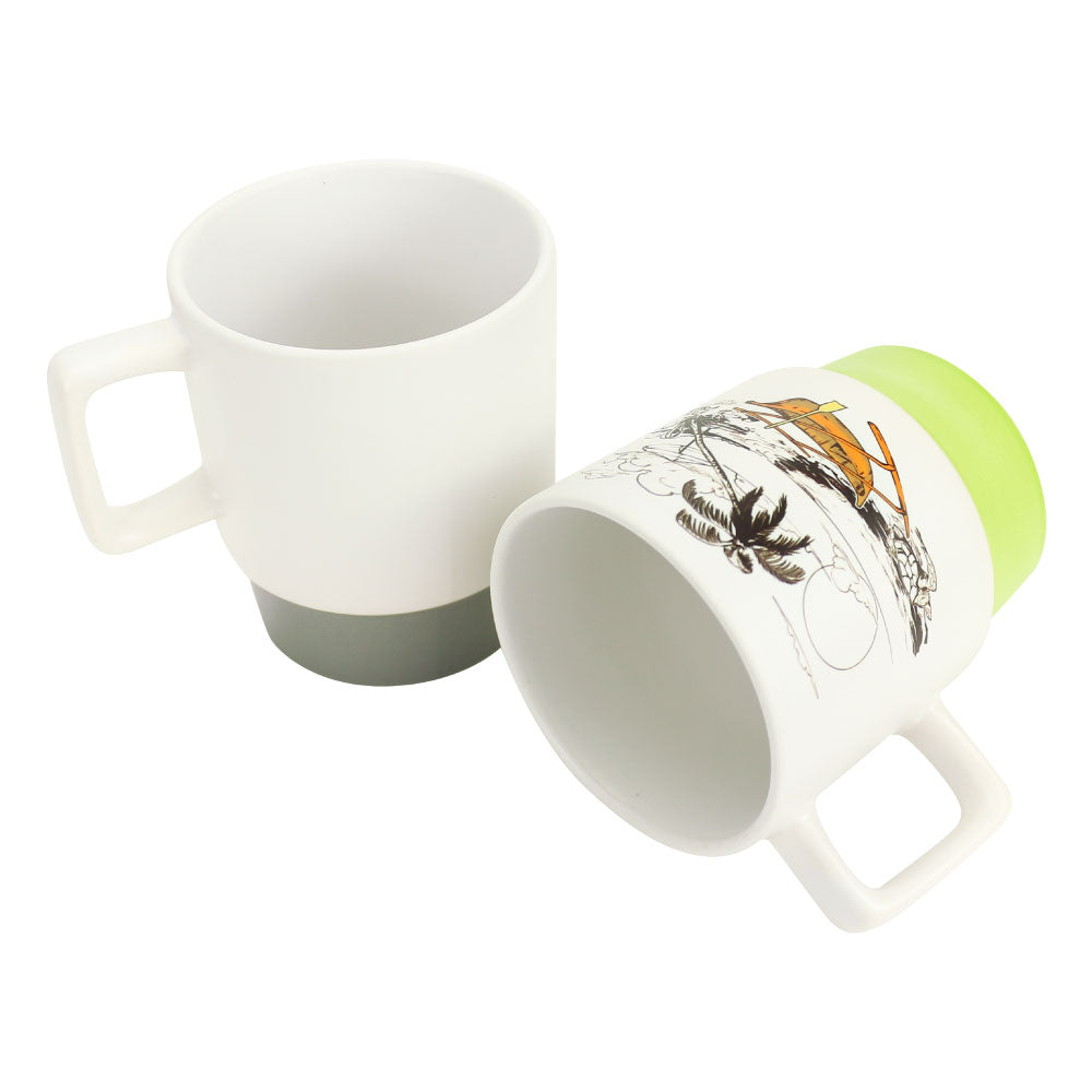 Ceramic Mugs with Bottom Clay in 12 Oz, Matte Finish