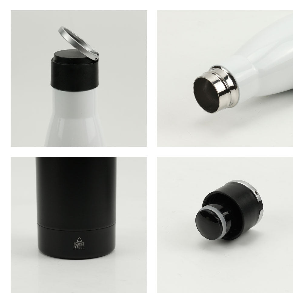 Double Wall SS Bottles Twist-off Lid SS Foldable Handle 500ml