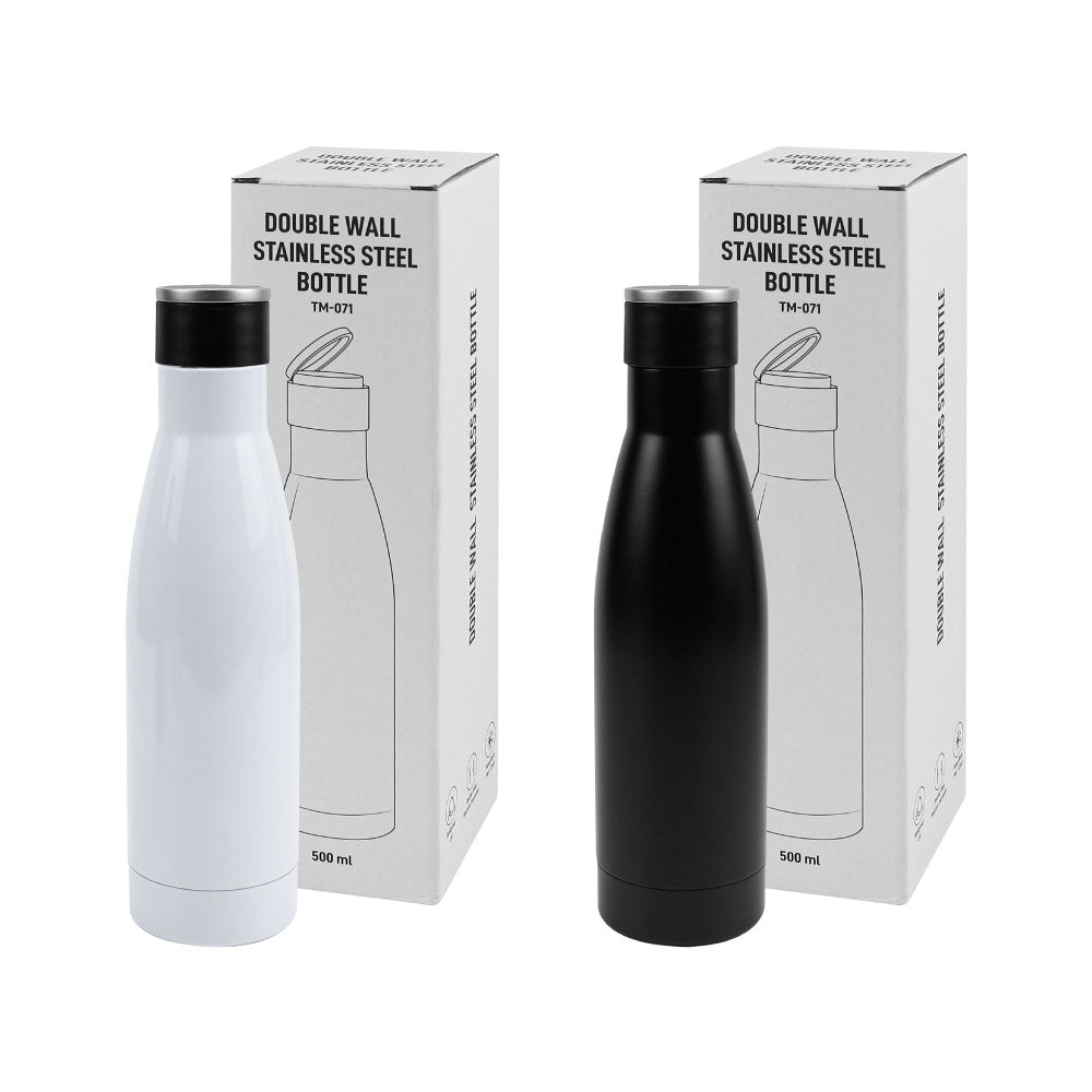 Double Wall SS Bottles Twist-off Lid SS Foldable Handle 500ml