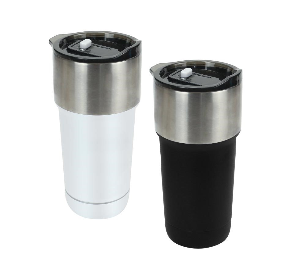 Double Wall SS Tumblers with Slide-Lock PP Lid 591ml