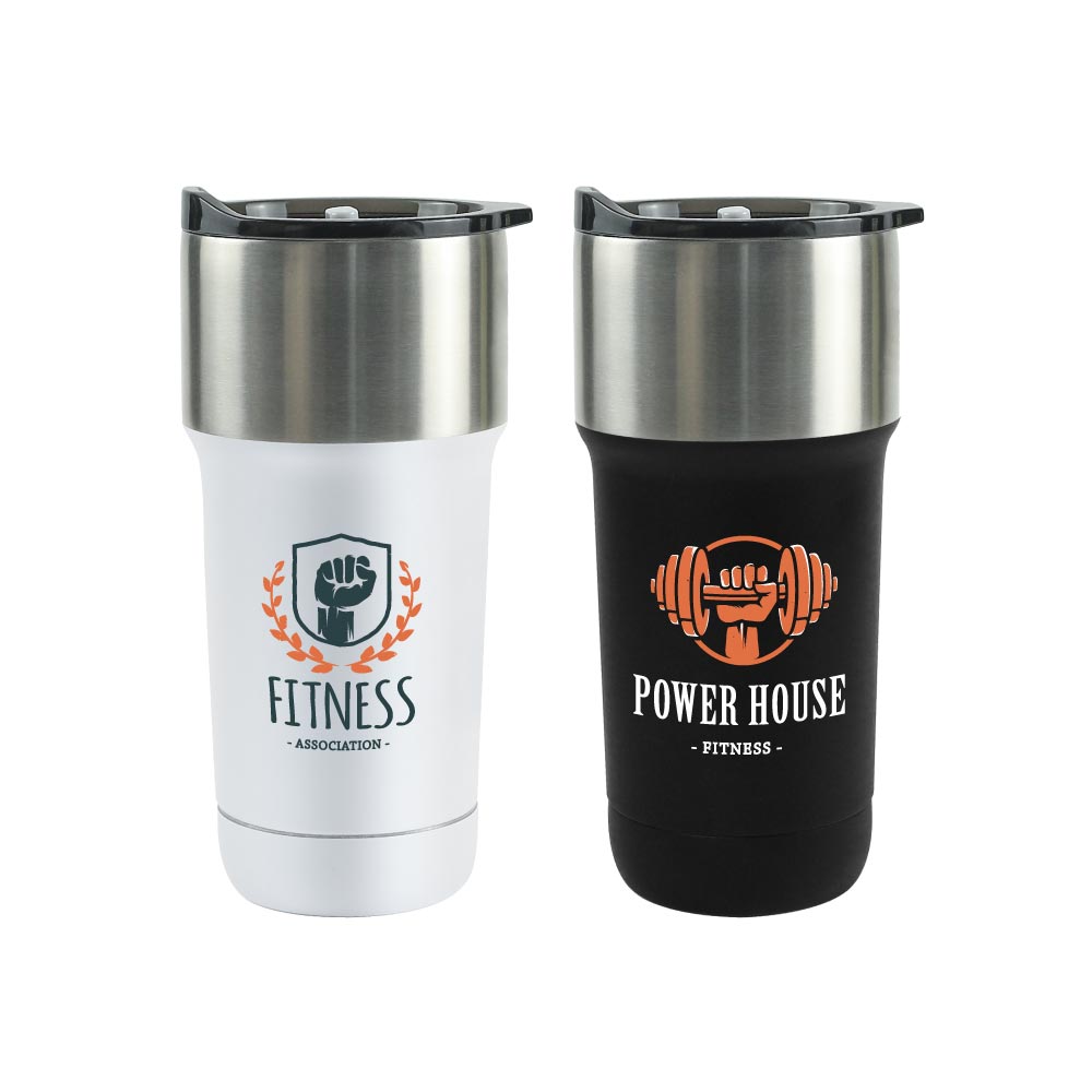 Double Wall SS Tumblers with Slide-Lock PP Lid 591ml