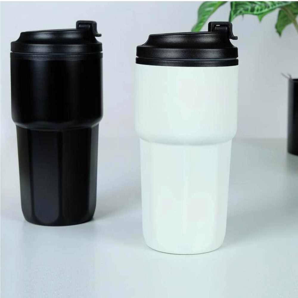 Double Wall Tumblers Flip-top PP Lid in 473ml