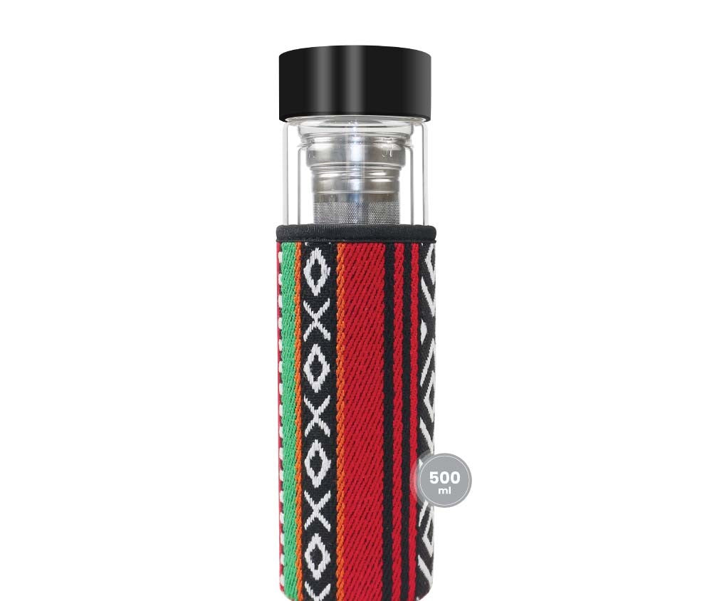 Double Wall Glass Bottles with SADU Sleeve 500ml