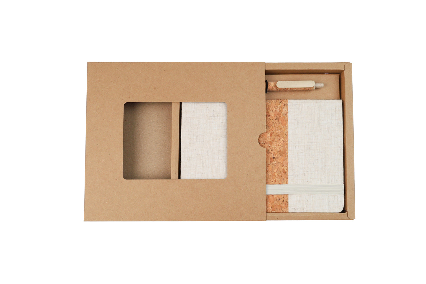 Cork+RPET Notebook and Bamboo Pen Set