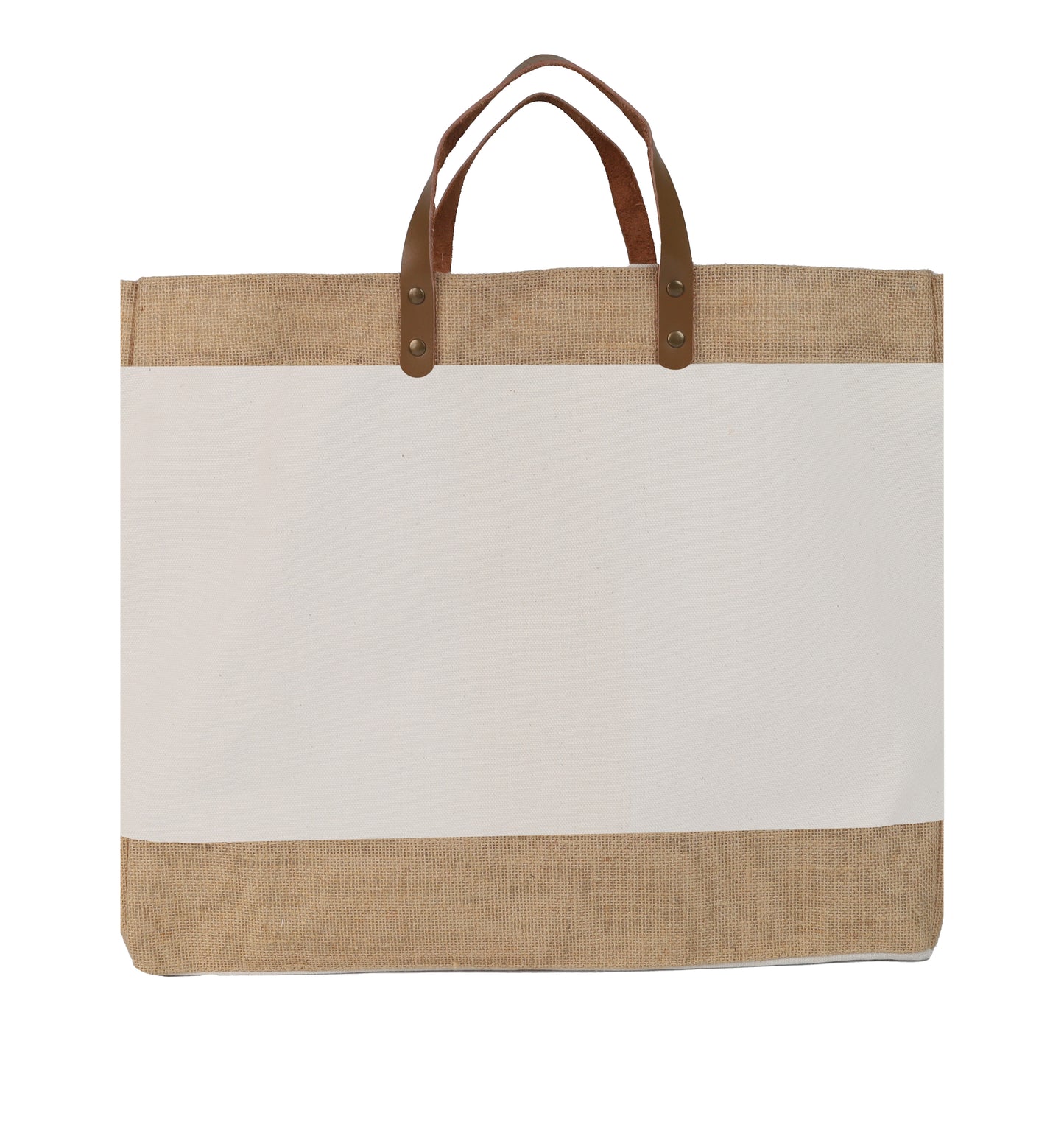 Jute and Juco Bag with Leather Handle