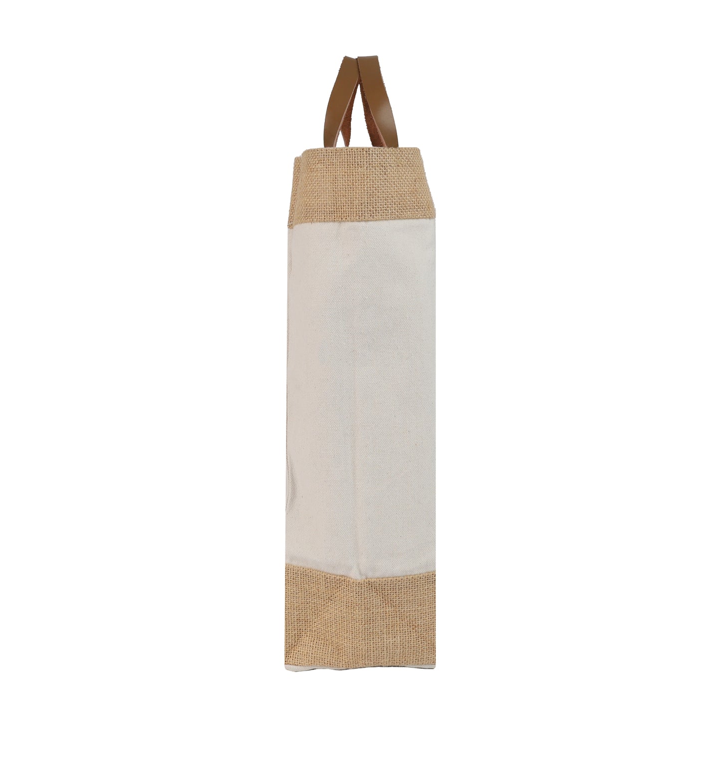 Jute and Juco Bag with Leather Handle
