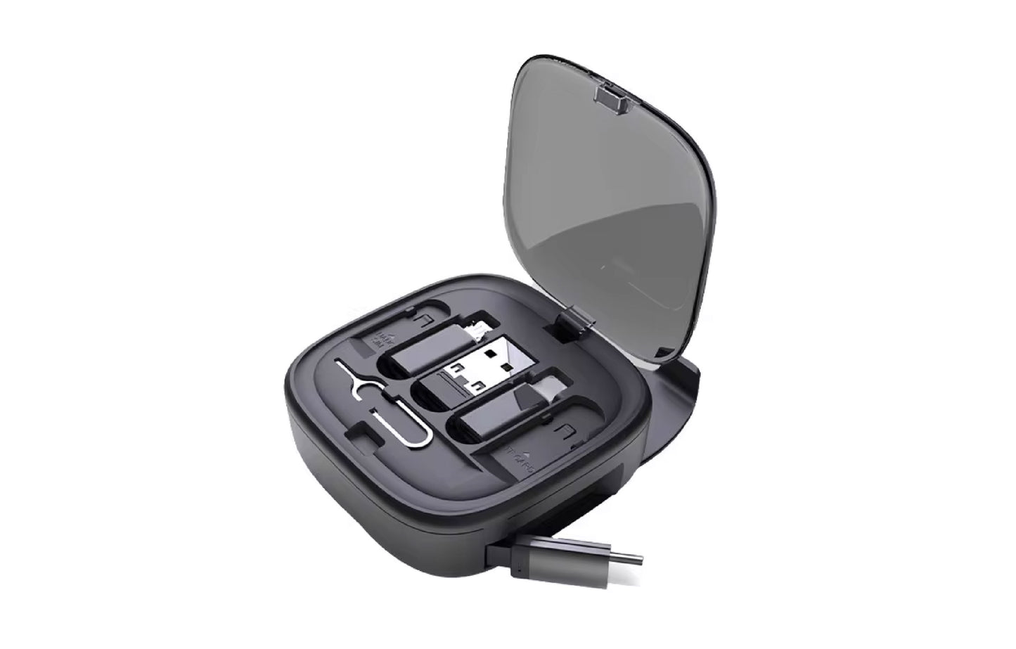 6-in-1 Retractable USB C Cable and Adapter Set - USB A
