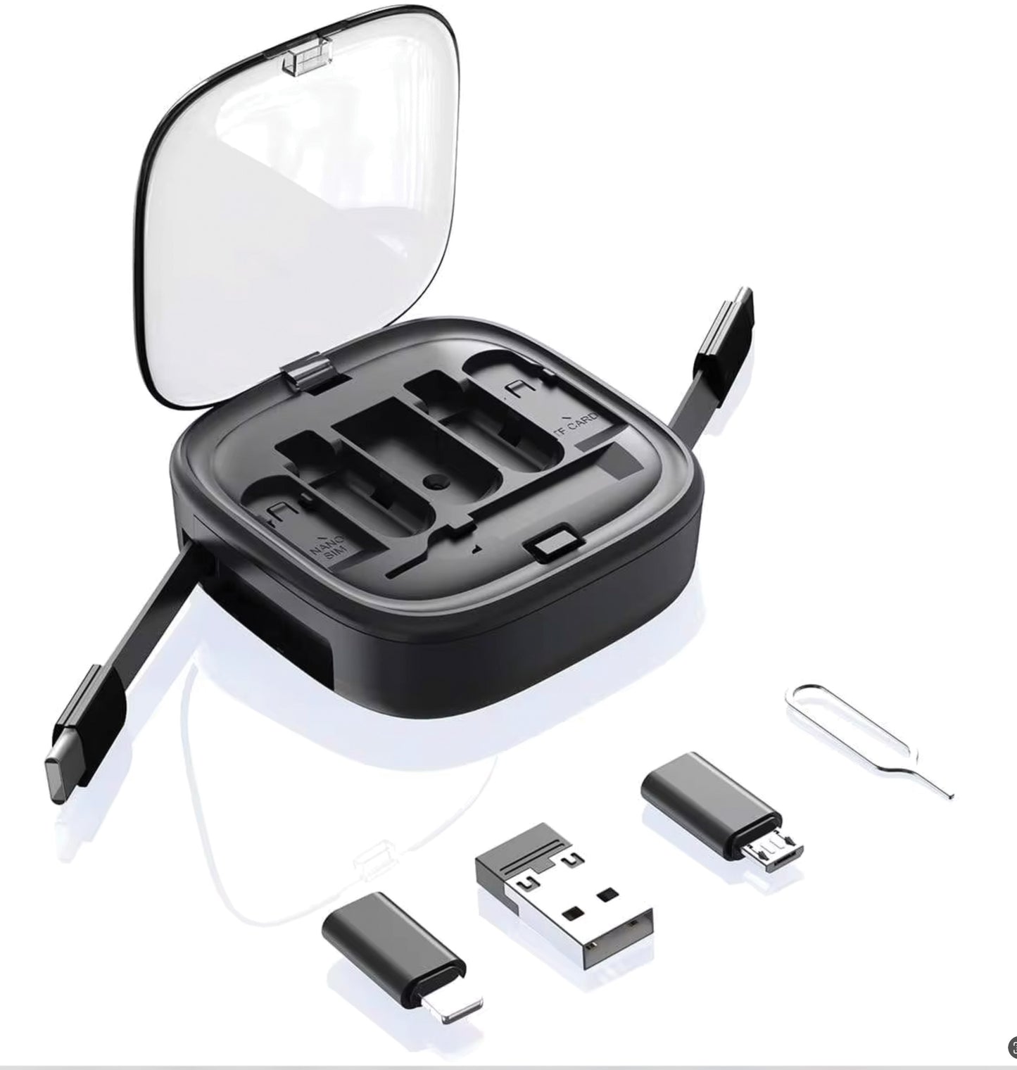 6-in-1 Retractable USB C Cable and Adapter Set - USB A