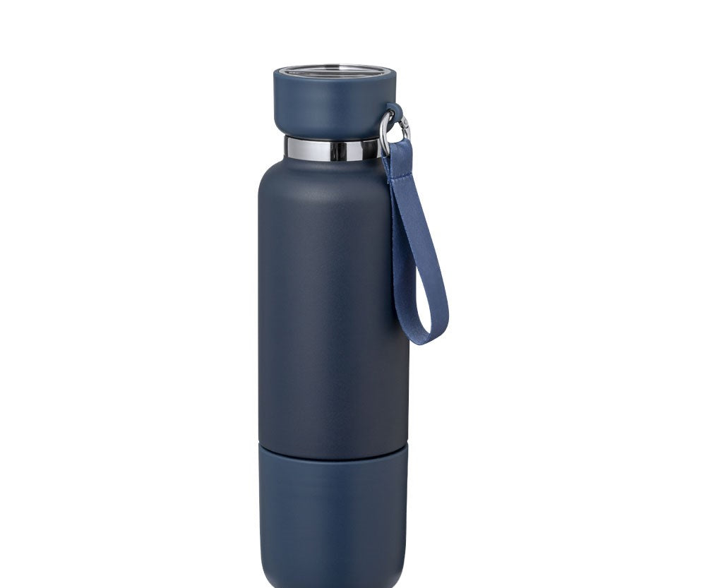 Multi-function SS Bottles, Double Wall, Base Cup, Lanyard, 500ml