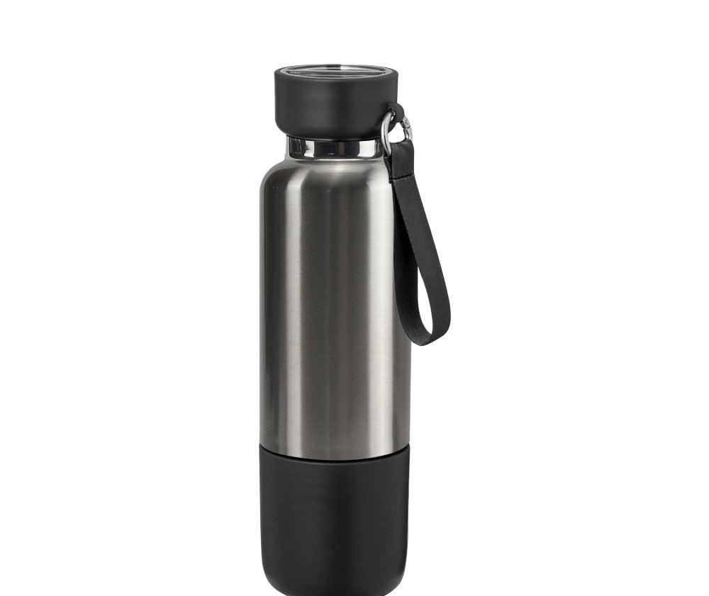 Multi-function SS Bottles, Double Wall, Base Cup, Lanyard, 500ml