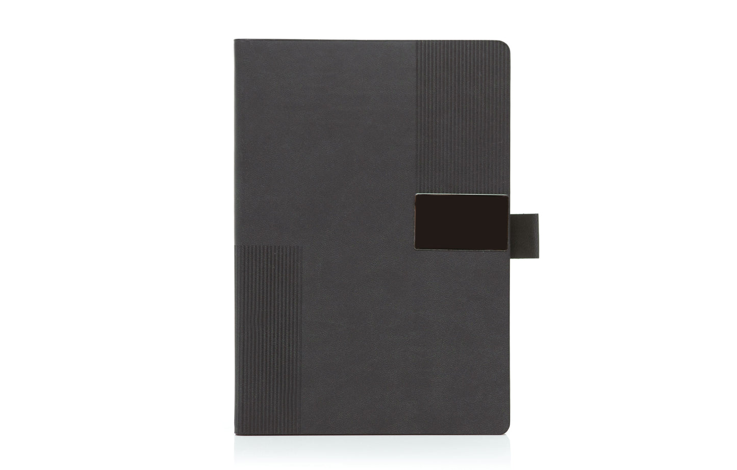 Leather Diary with Magnetic Overlap Lock-Black