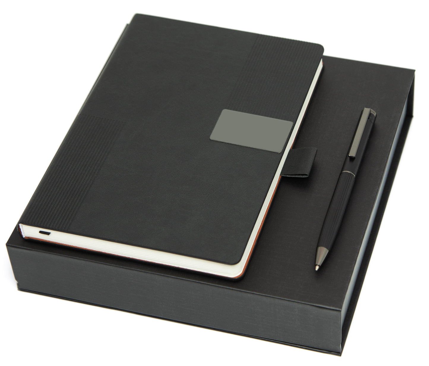 A5 PU Leather Business Notebook Diary Journal, Magnetic Flap Closure with sleek metal accessory