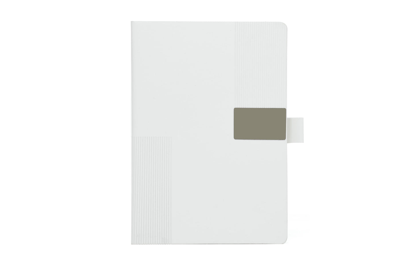 Leather Diary with Magnetic Overlap Lock-White