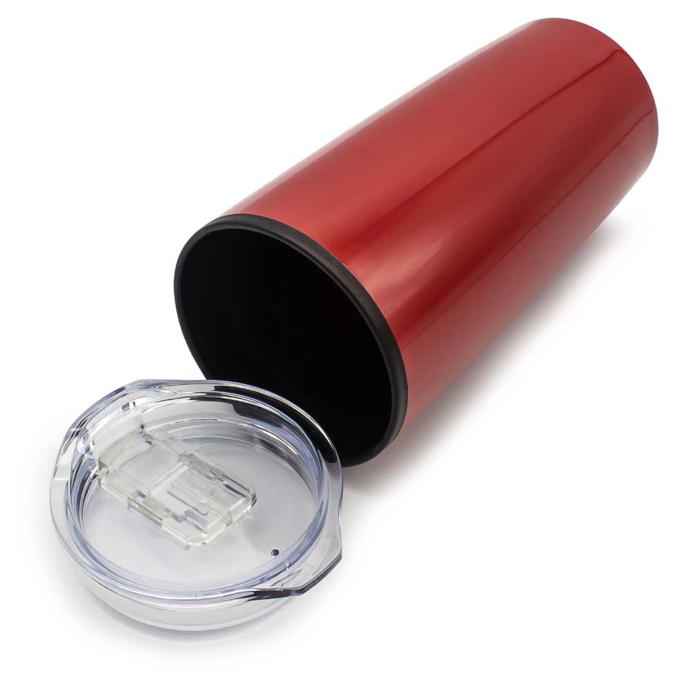 Custom Double-Wall Travel Mugs with Clear Lid – 500ml | Logo Printed Stainless Steel Mugs