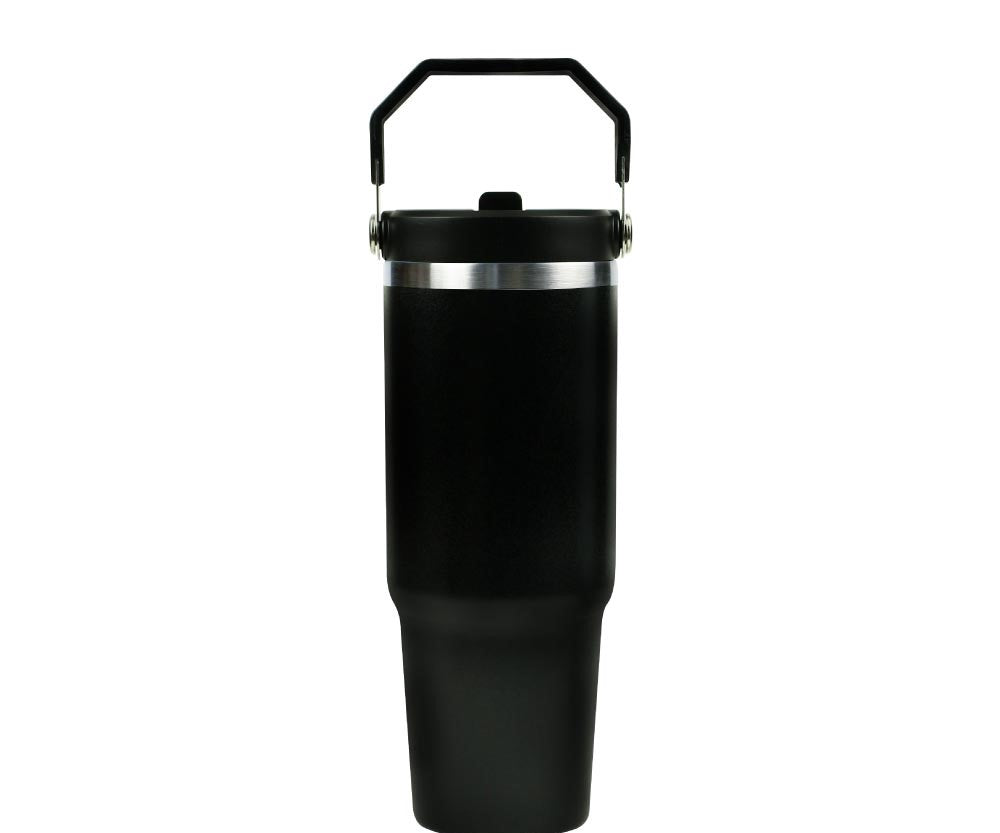 Tumbler with Handle & Straw SS Double Wall 900ml