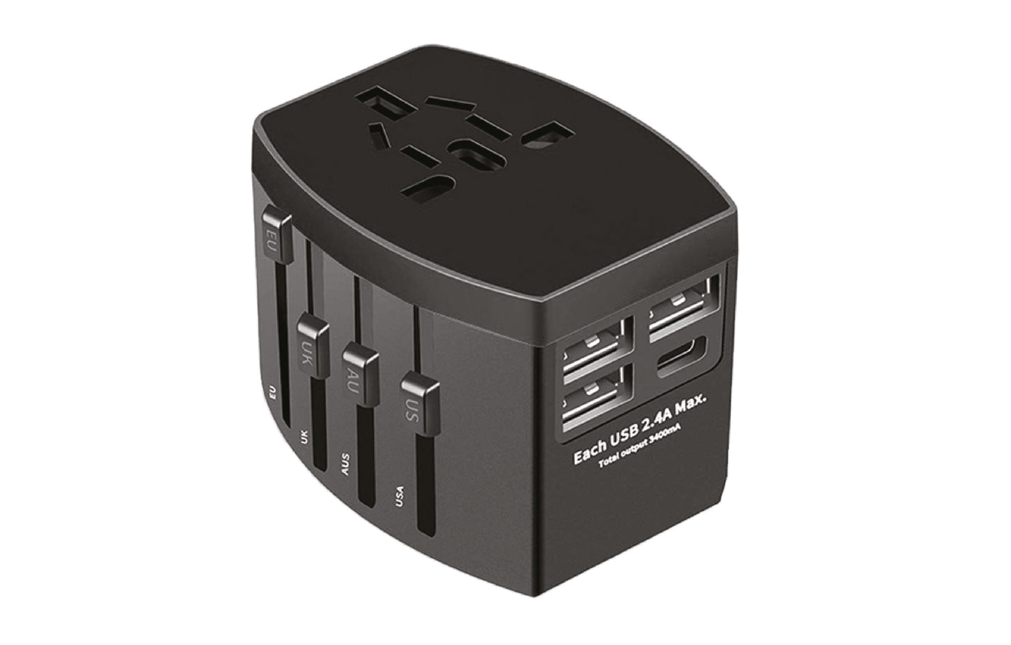 Universal Plug Adapter with USB-C Ports