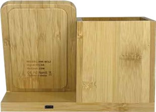 BAMBOO WIRELESS CHARGER PEN HOLDER
