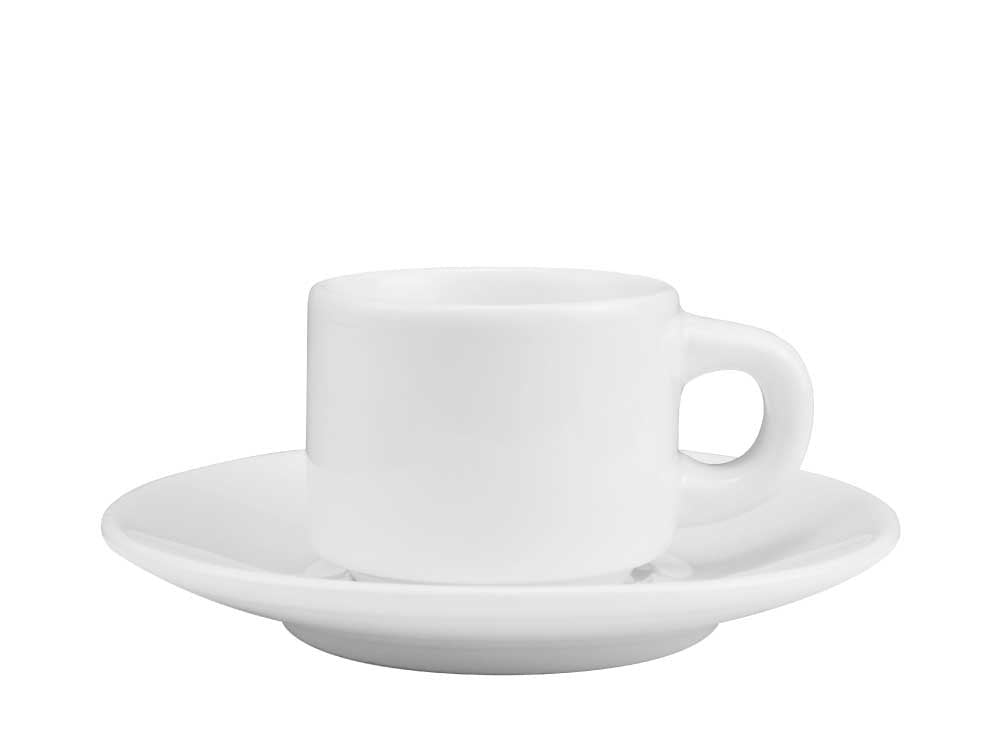 Sublimation White Ceramic Cup & Saucer 77ml Capacity