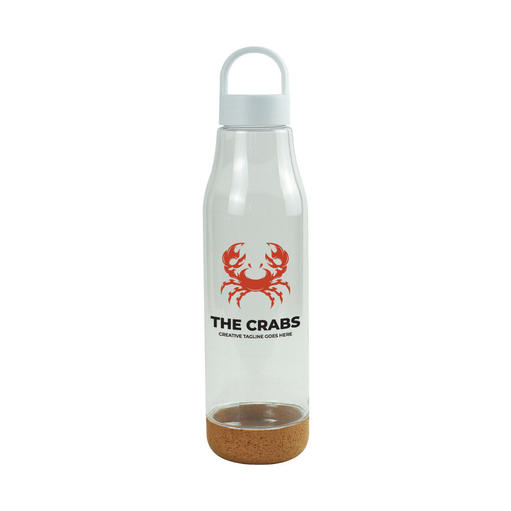 rPET Bottles with Cork Base, Twist-off Lid, Handle, 720ml