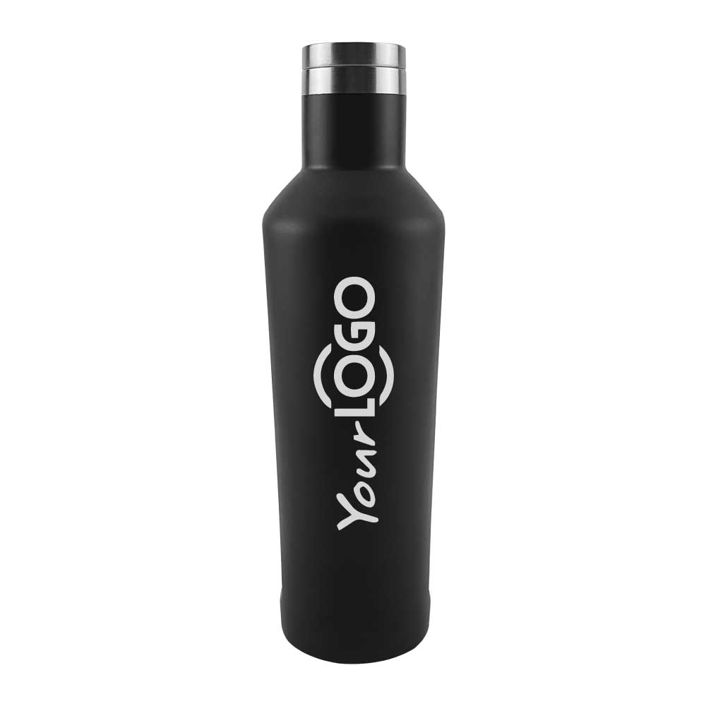 Custom Matte Black Stainless Steel Bottles – 500ml | Logo Printed Water Bottles