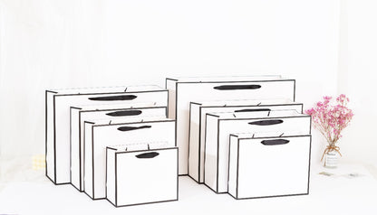 White with Black Border Gift Bags
