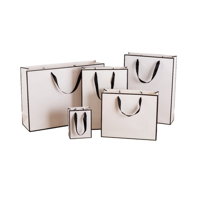 White with Black Border Gift Bags