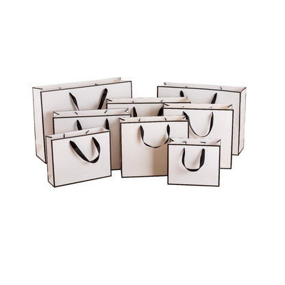 White with Black Border Gift Bags