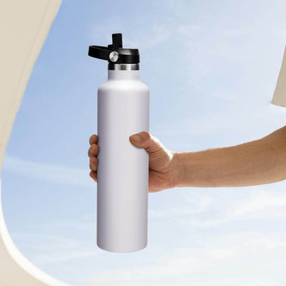 Hans Larsen Vacuum Stainless Steel Bottle with Sports Lid - 1L - White